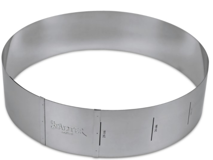 Telaio anello per torta classico regolabile da 10 a 30 cm. h. 8,5 cm.  Westmark